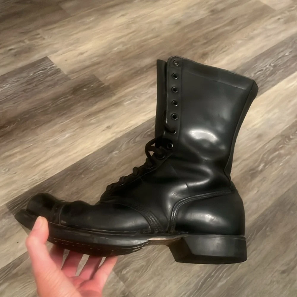Corcoran vintage red tag USA Black Leather Military Jump combat Boots Size 8.5 D